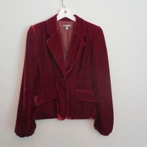 Apt 9. Cherry Red Velvet Blazer Size 8